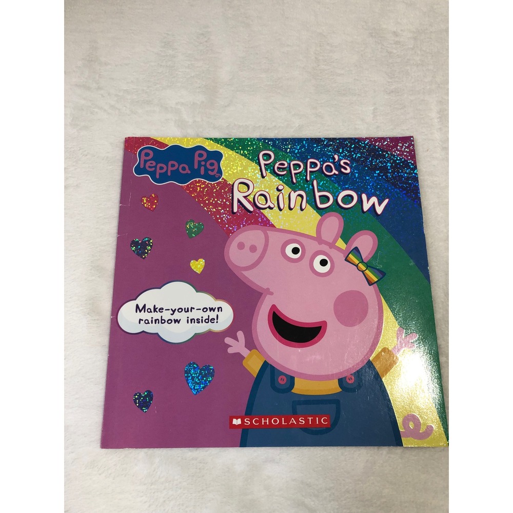 Peppa Pig Peppas Rainbow Book Kids Paperback Glitter Activity Story